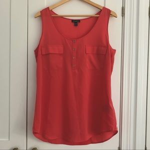 Le Chateau Coral Scoop Hem Blouse